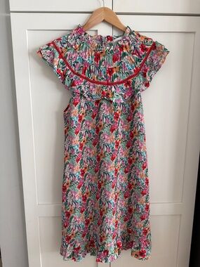 Multi Color Floral Ruffle Dress - Casual Sundress